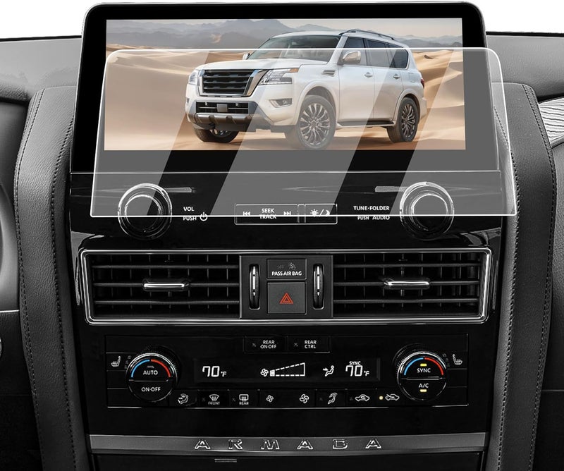 EcoZen Screen Protector For 2021-2024 Nissan Armada/2022-2024 Infiniti QX80-12.3-Inch Navigation 9H Tempered Glass HD 2021-2024 Armada(S/SV/SL/Midnight Edition/Platinum) Accessories Anti Fingerprints - Image 1